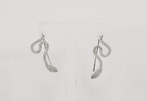 Sterling Silver Snake Drop Earrings